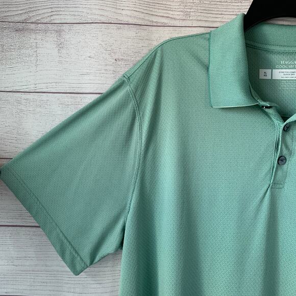 Haggar Cool 18 Tec Green Polo Shirt Stretch Comfort Quick Dry Size XL - Picture 4 of 14